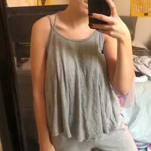 We the Free Grey Flowy Blouse